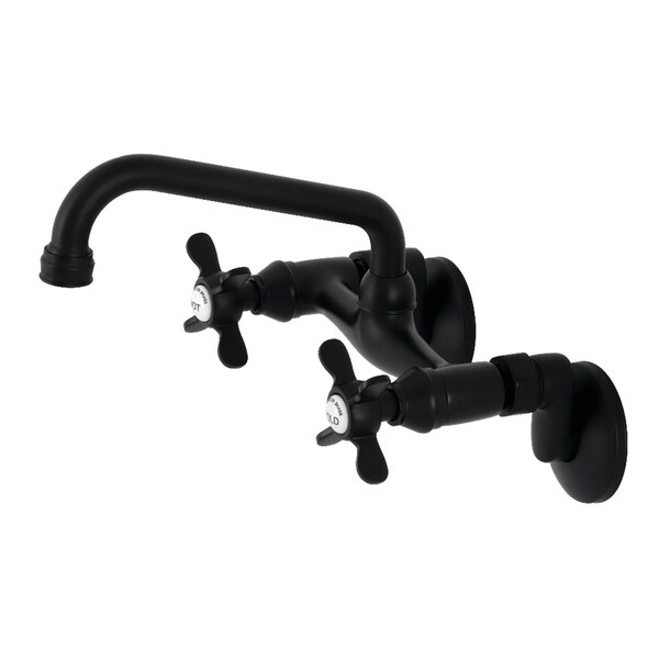 KS113MB Essex Two Handle Wall Mount Kitchen Faucet, Matte Black